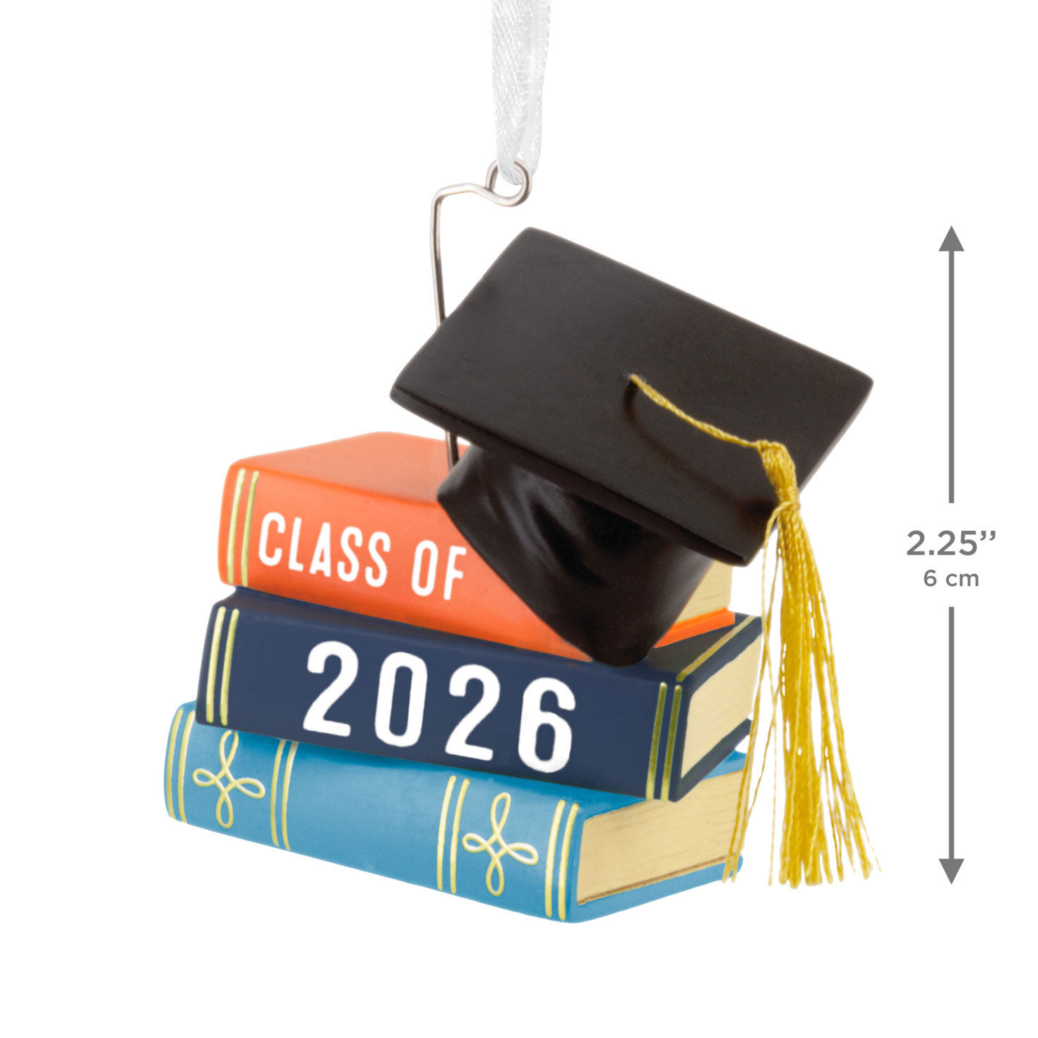 Graduation Cap and Books Christmas Ornament  image number 3