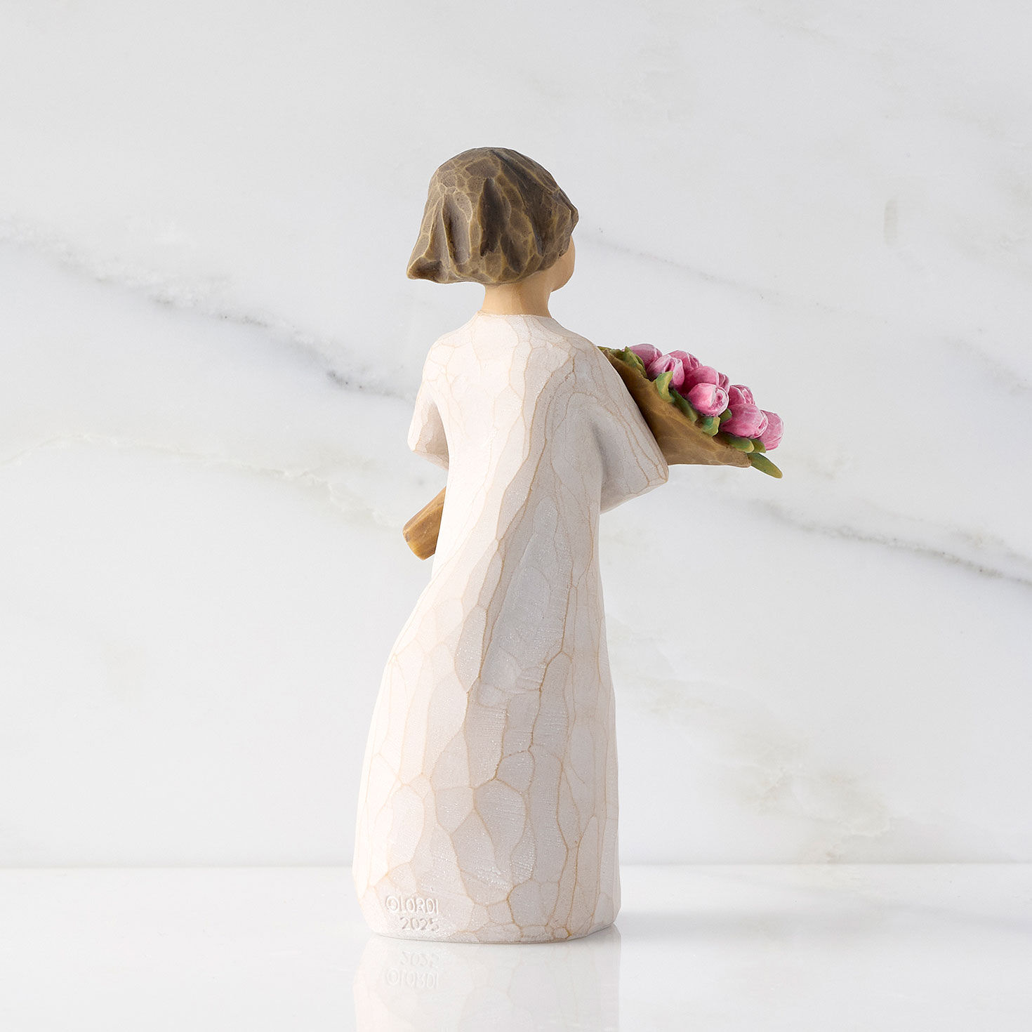 2026 Year-Dated Girl With Flowers Figurine Back image number 2