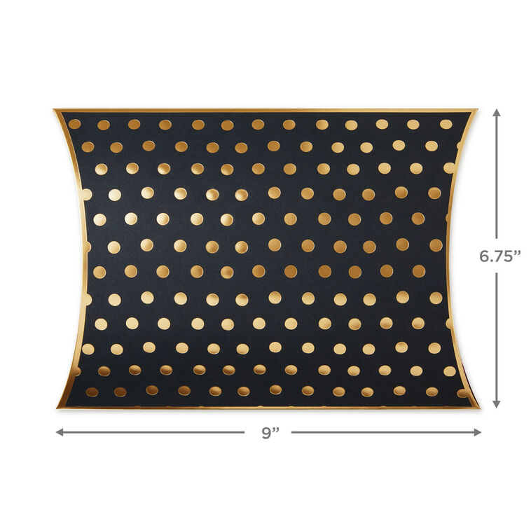 Gold Dots on Black Designed Pillow Box  image number 2