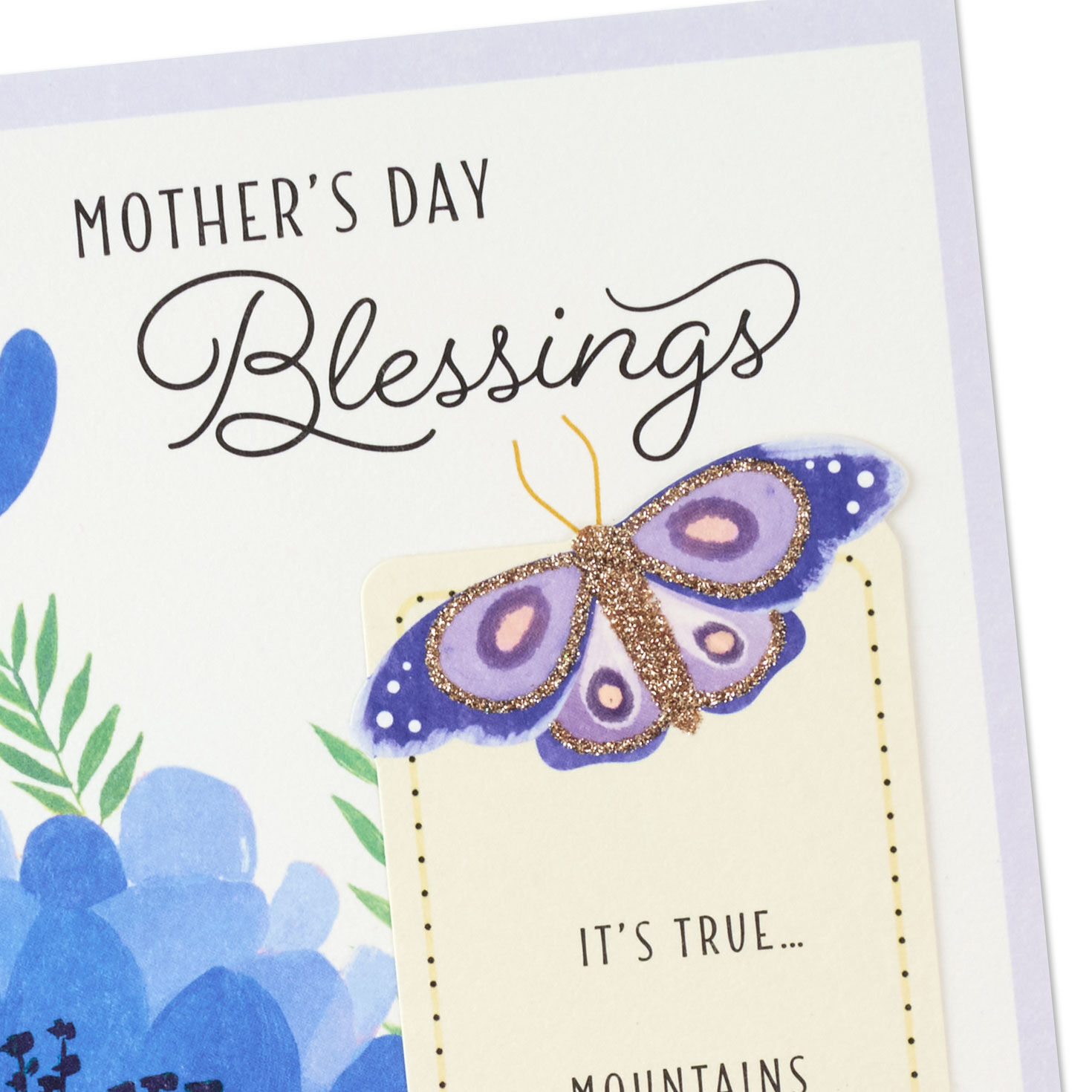 Blue Flowers Faith Mother's Day Card With Bookmark Card Front Detail image number 5