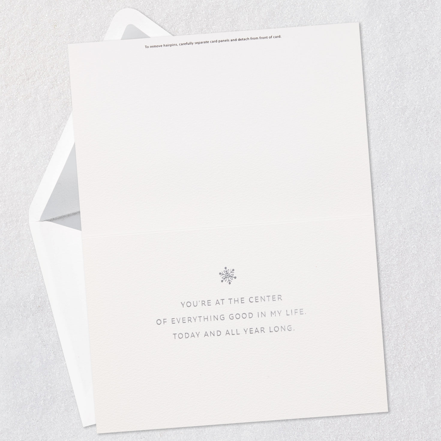 Silver Stars Hair Pins Elegant Christmas Card Open card with envelope image number 3