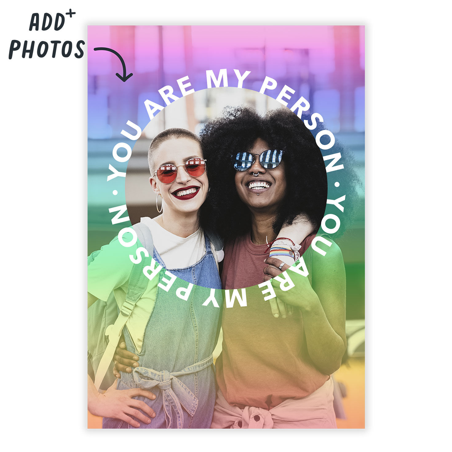 Personalized My Person Rainbow Filter Blank Photo Card  image number 2
