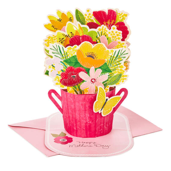 You Deserve This Day Flower Bouquet Pop Up Mother's Day Card, , large image number 1
