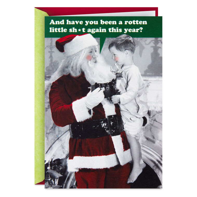 Santa's Naughty List Little Sh*t Funny Christmas Card