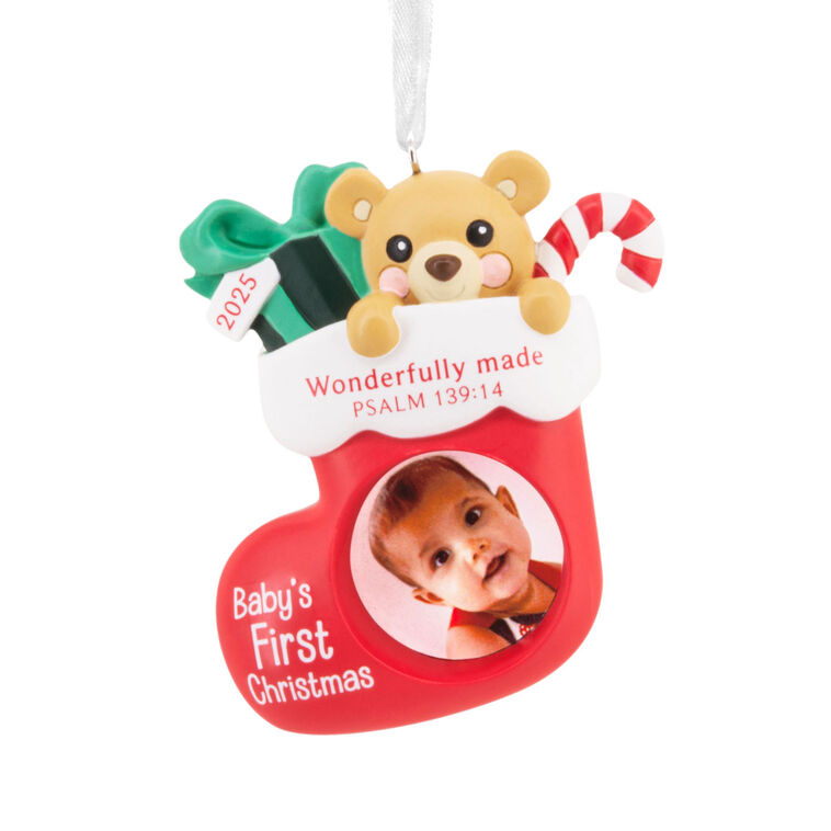 Baby's First Christmas 2025 Religious Photo Frame Hallmark Ornament