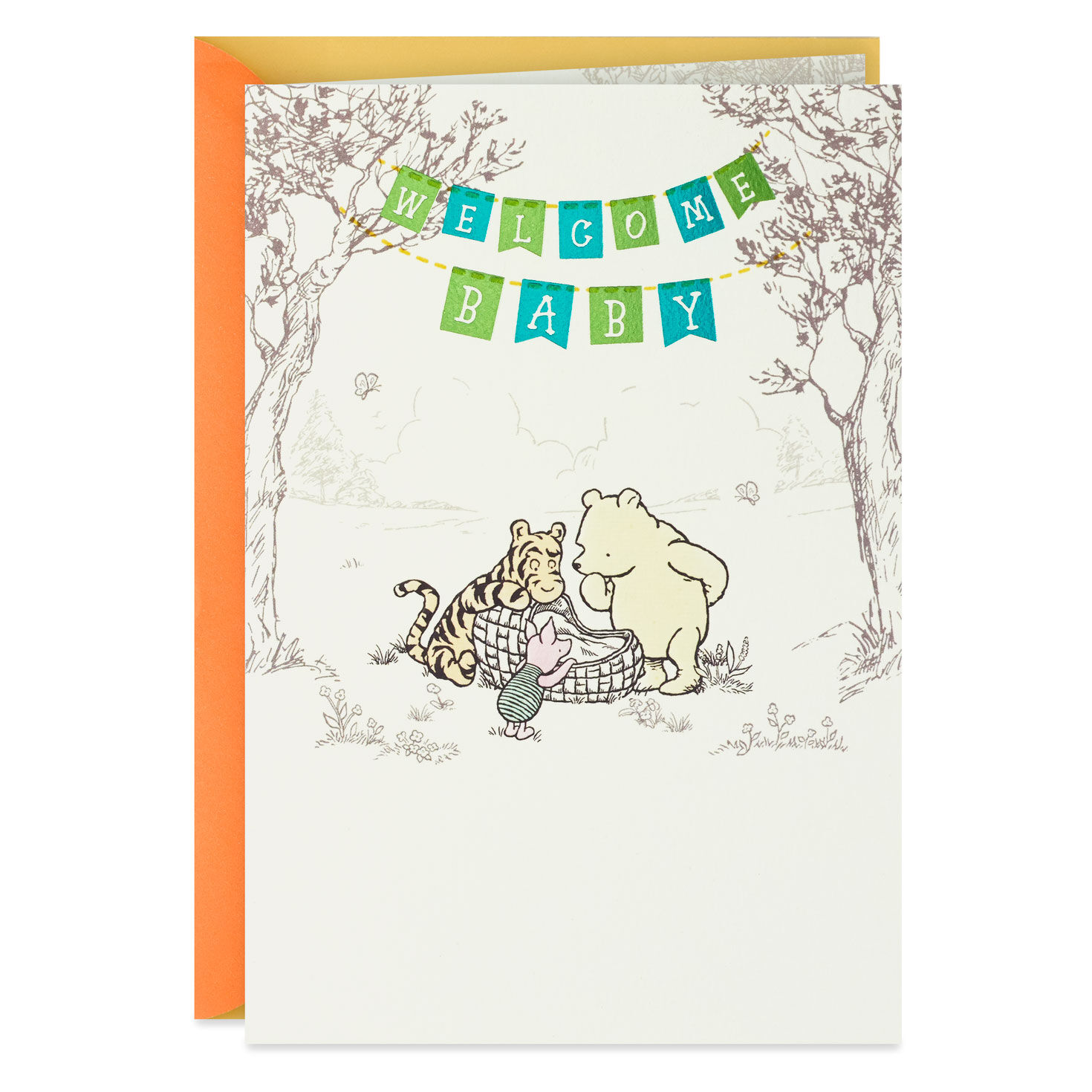 Blank Printable Classic Pooh Bear Baby Shower Card Cute New Baby Card Baby Keepsake Winnie The Pooh New Baby Card