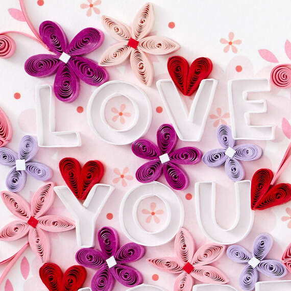 Love You More Quilled Paper Handmade Valentine's Day Card, , large image number 4