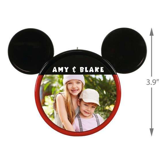 Disney Mickey Mouse Ears Silhouette Text and Photo Personalized Ornament, , large image number 3