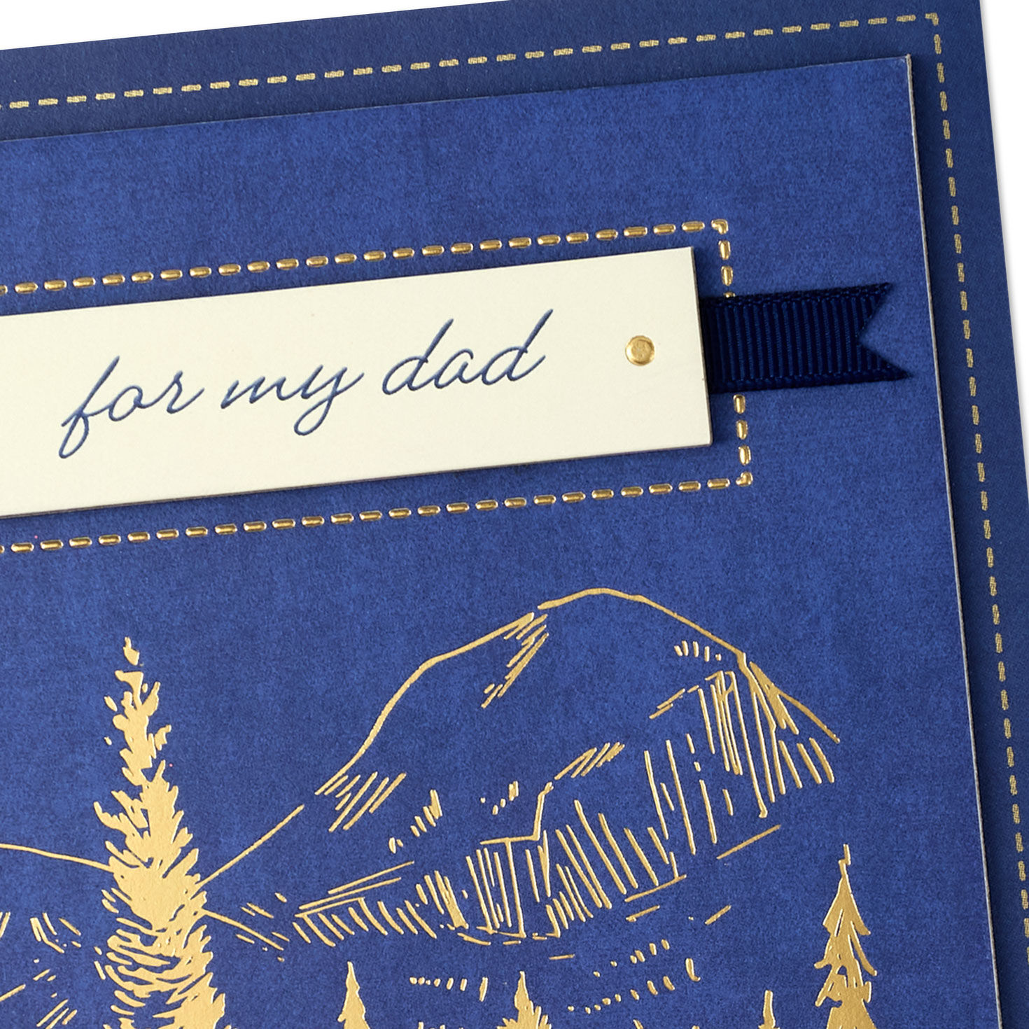 Stag Deer in Mountain Forest Dad Father's Day Card Card Front Detail image number 4