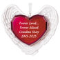 Forever Loved Memorial Heart and Angel Wings Personalized Keepsake Ornament  image number 1