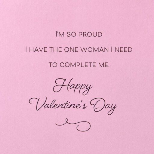 You Complete Me Valentine's Day Card for Wife, 