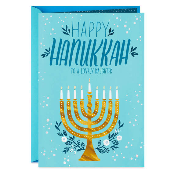 You Light Our Lives Hanukkah Card for Daughter, , large image number 1