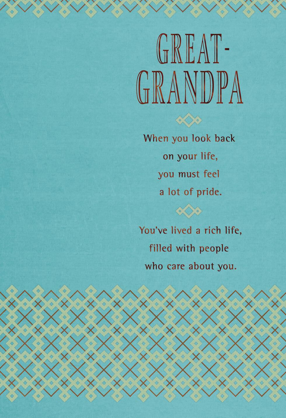 Our Love for You Birthday Card for Great-Grandpa