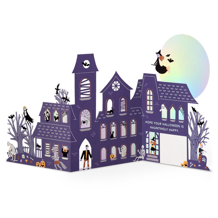 Fold-Out Haunted House Halloween Card
