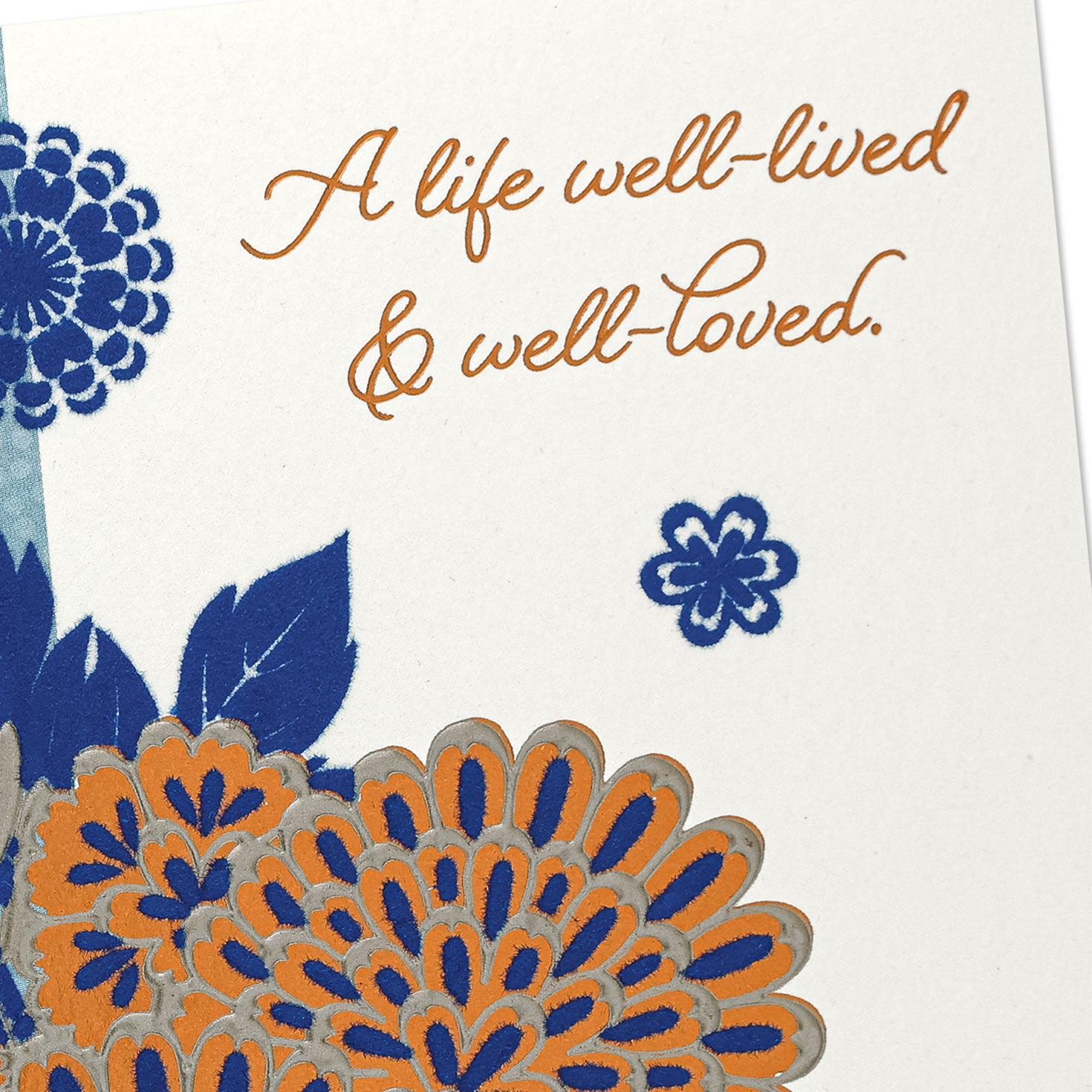 Blue and Copper Flowers Christian Sympathy Card Card Front Detail image number 5