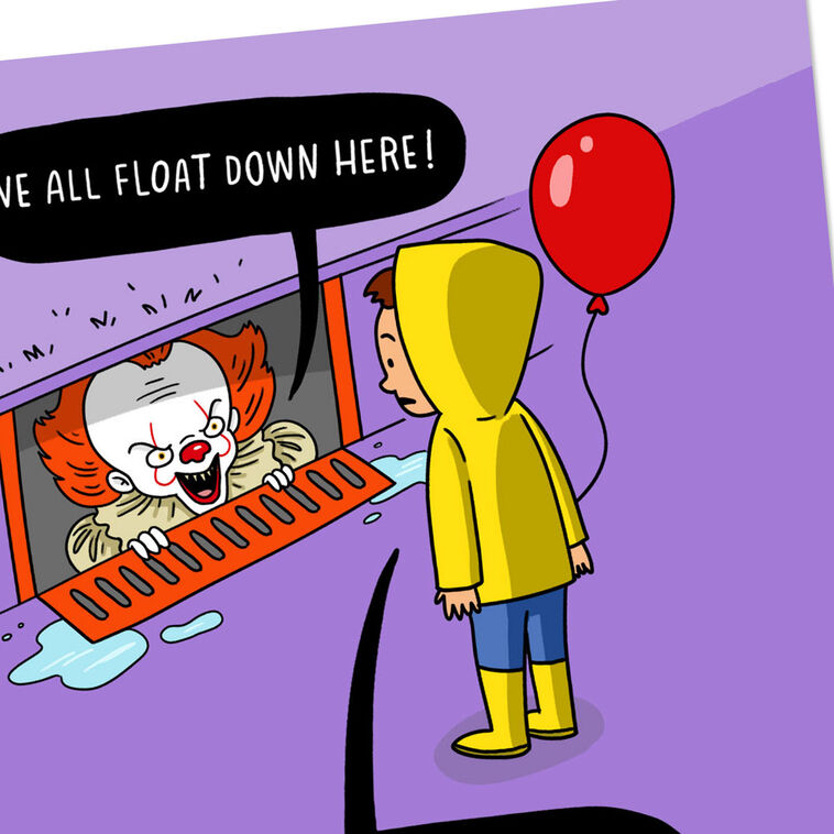 Warner Bros. IT Pennywise Floating Your Way Funny Halloween Card, , large image number 4