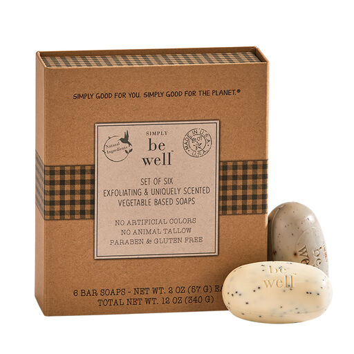 Simply Be Well Exfoliating Soap Bars, Set of 6, 