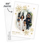 Gold Snowflakes Oval Photo Personalized Holiday Card Card with Envelope indicating personalization image number 2
