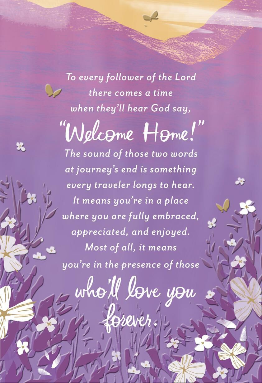 Welcome Home Religious Sympathy Card
