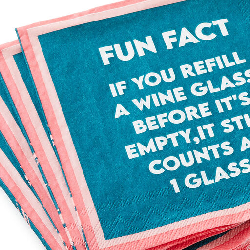 Drinks on Me Refill Wine Funny Party Napkins, Pack of 20, 