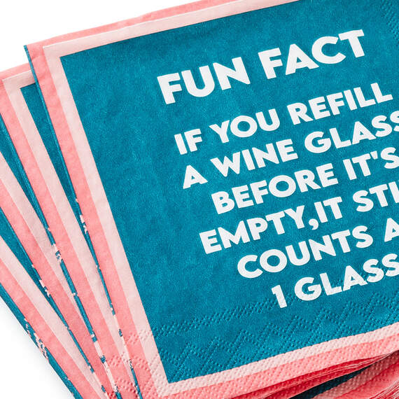 Drinks on Me Refill Wine Funny Party Napkins, Pack of 20, , large image number 2