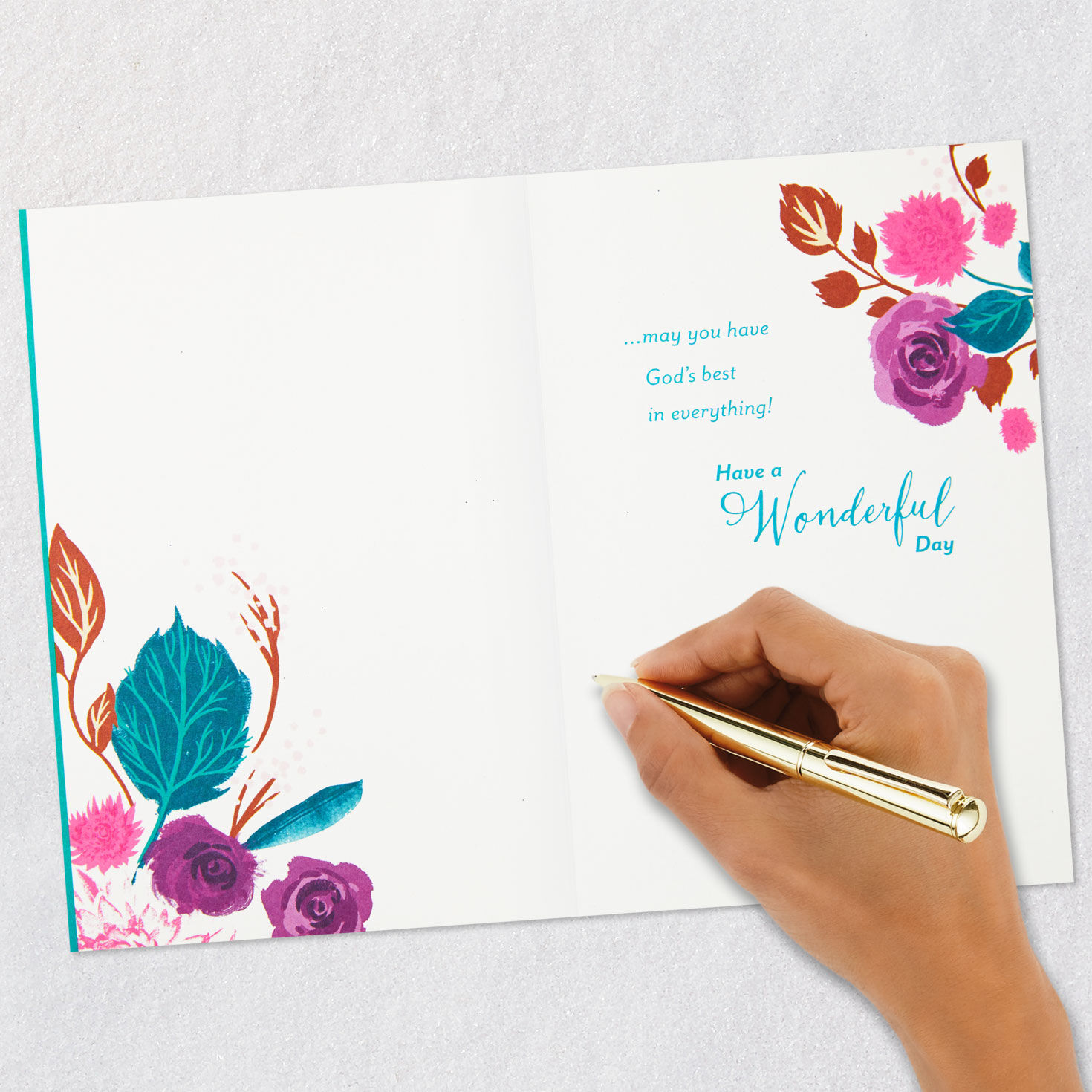 Flowers and Prayer Religious Mother's Day Card Signing card image number 6