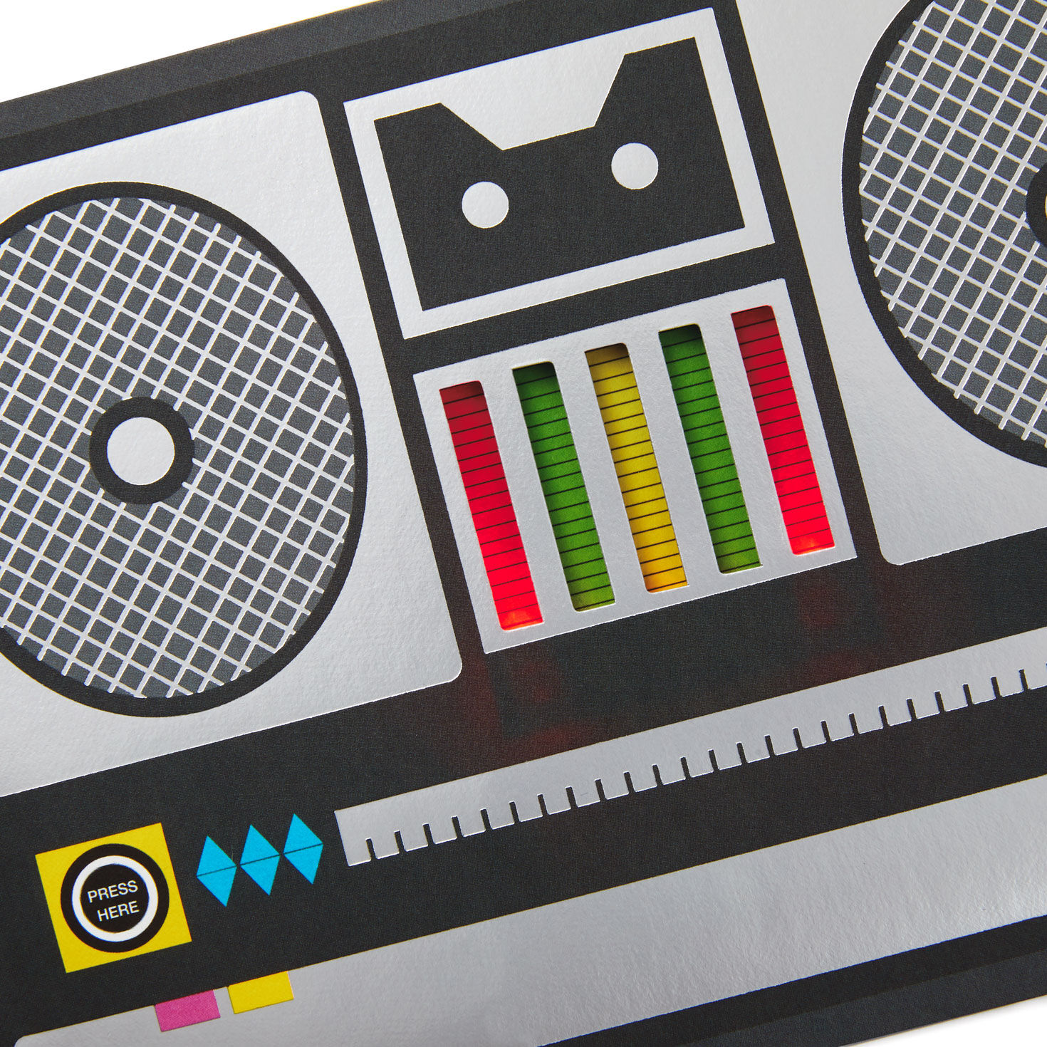 Light-Up Boom Box Musical Birthday Card Card Front Detail image number 4