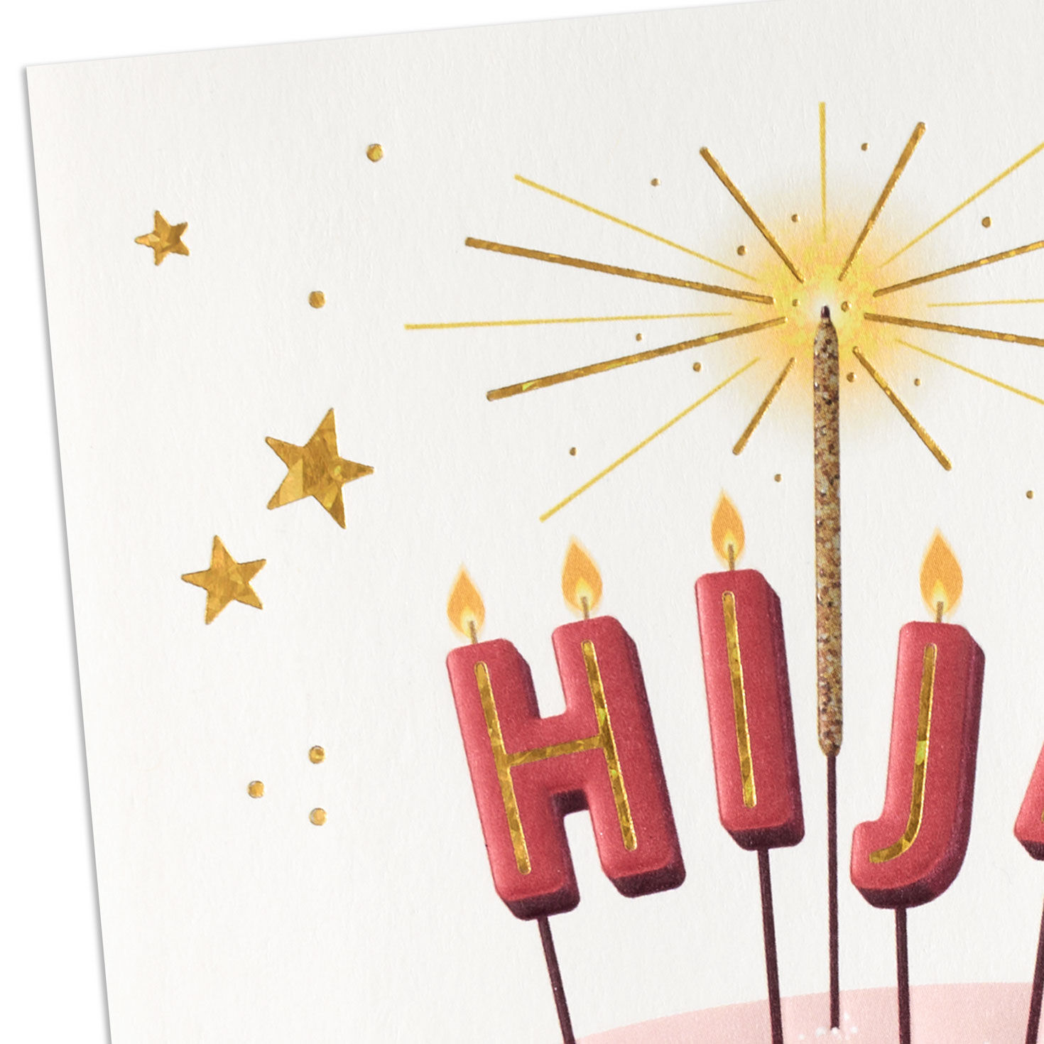 Letter Candles on Cake Daughter Birthday Card in Spanish Card Front Detail image number 4