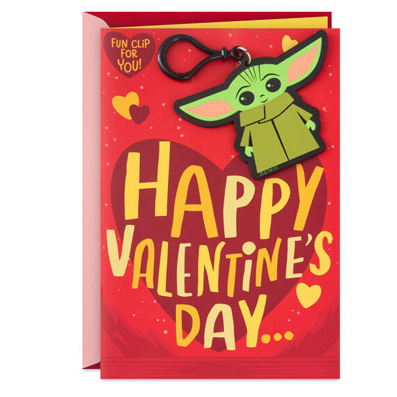 Star Wars: The Mandalorian™ Grogu™ Valentine's Day Card With Backpack Clip, , large image number 1