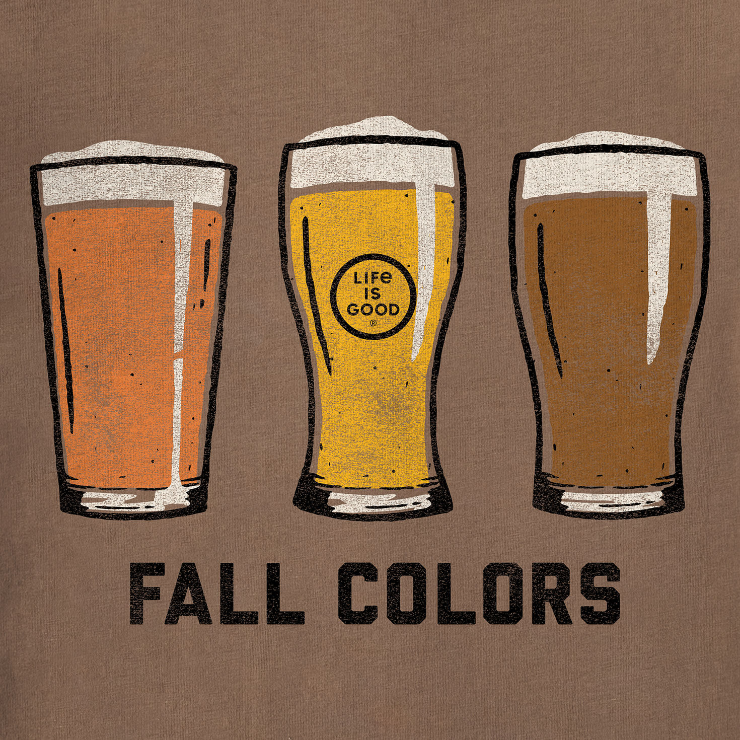 Life Is Good Men&rsquo;s Fall Colors Beer Pints Brown Long-Sleeve T-Shirt, , large image number 2