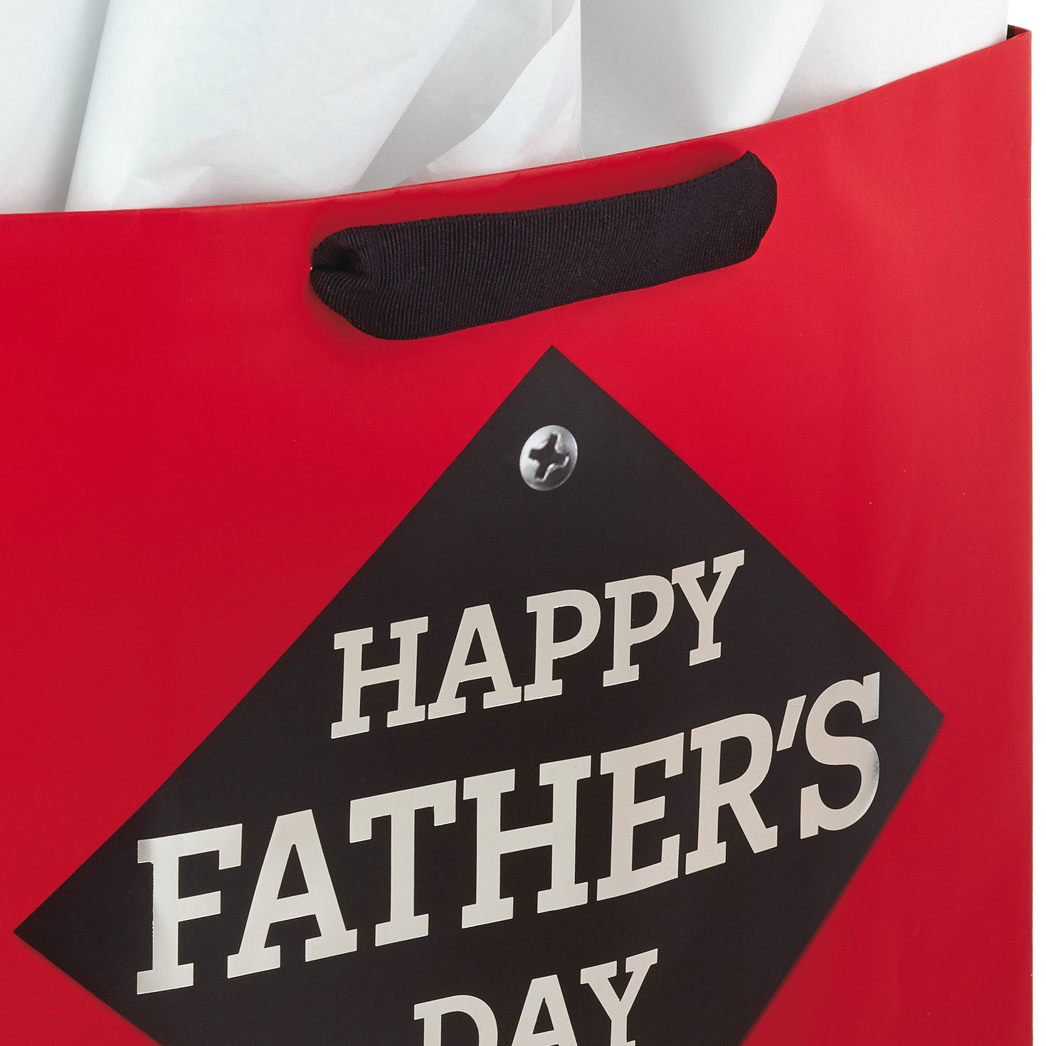 15.5" Red and Black Happy Father's Day Extra-Large Gift Bag With Tissue Paper, , large image number 4