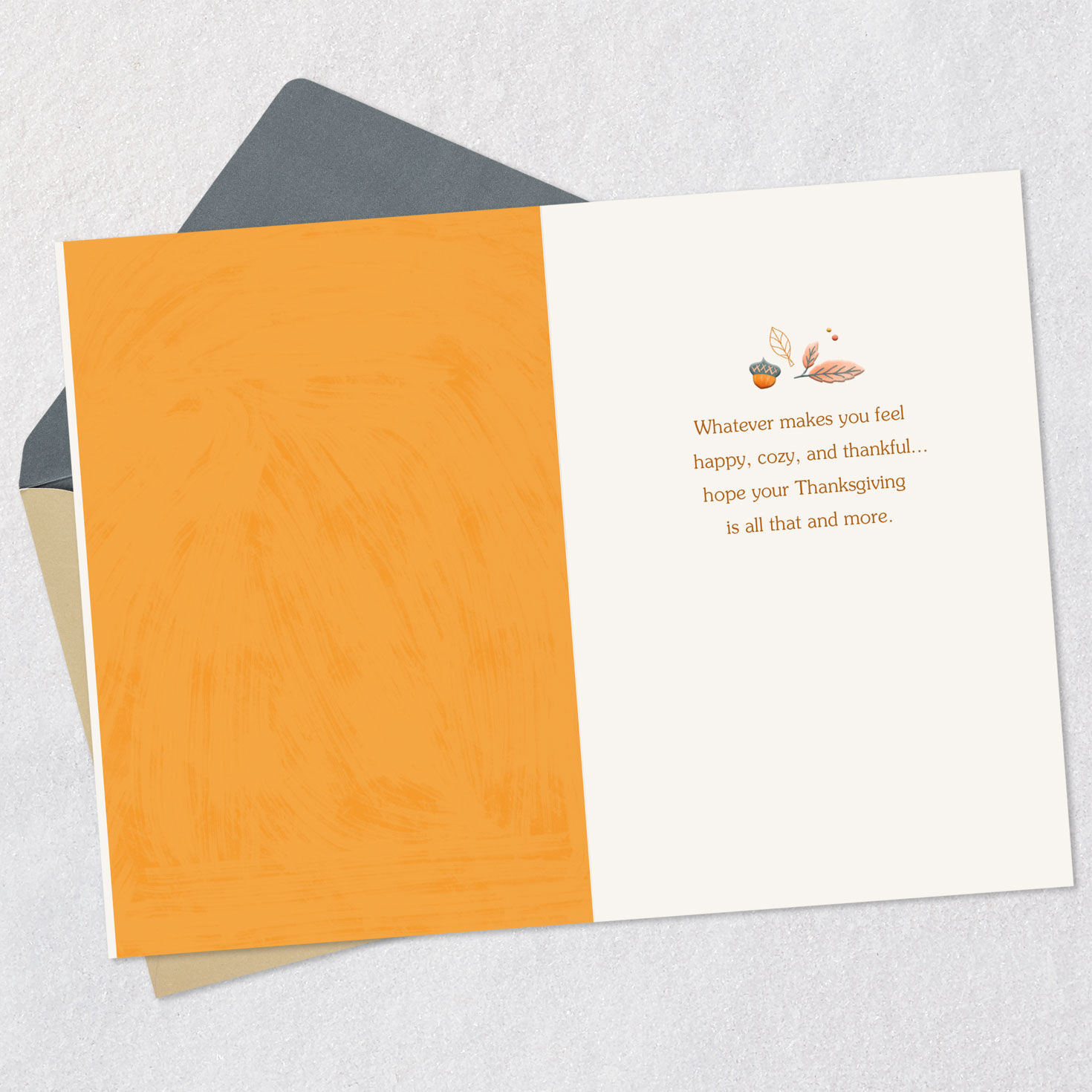 Autumn Leaves Thanksgiving Card Open card with envelope image number 3
