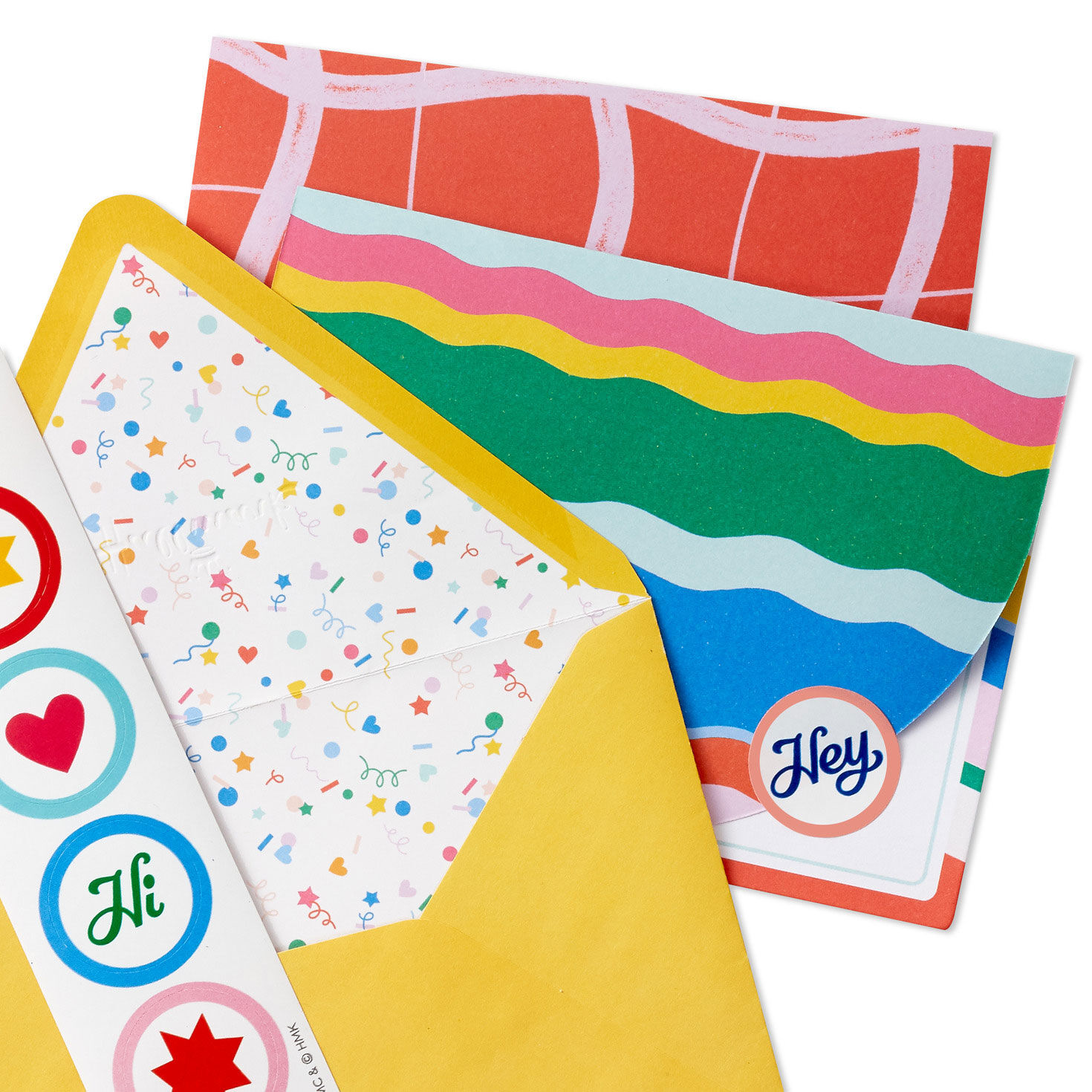 Arch With Squiggles and Squares Stationery Set envelope and sticker detail image number 5