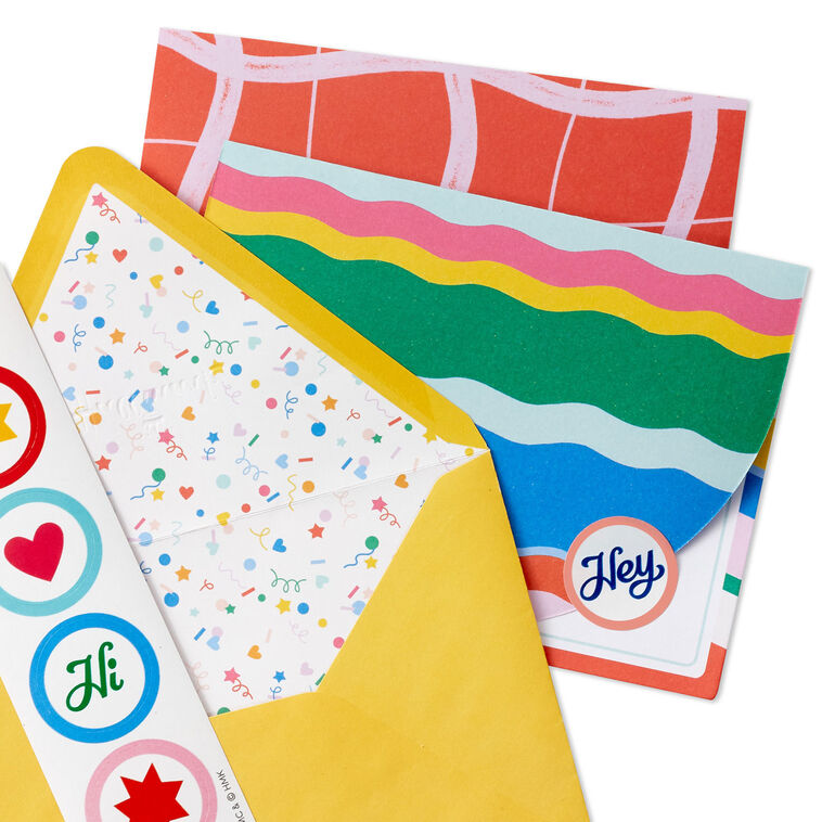 Arch With Squiggles and Squares Stationery Set envelope and sticker detail image number 5