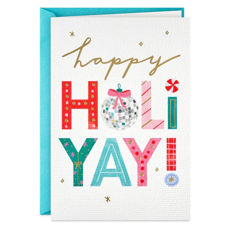 Patterned Lettering Boxed Christmas Cards Pack Card Front  image number 2