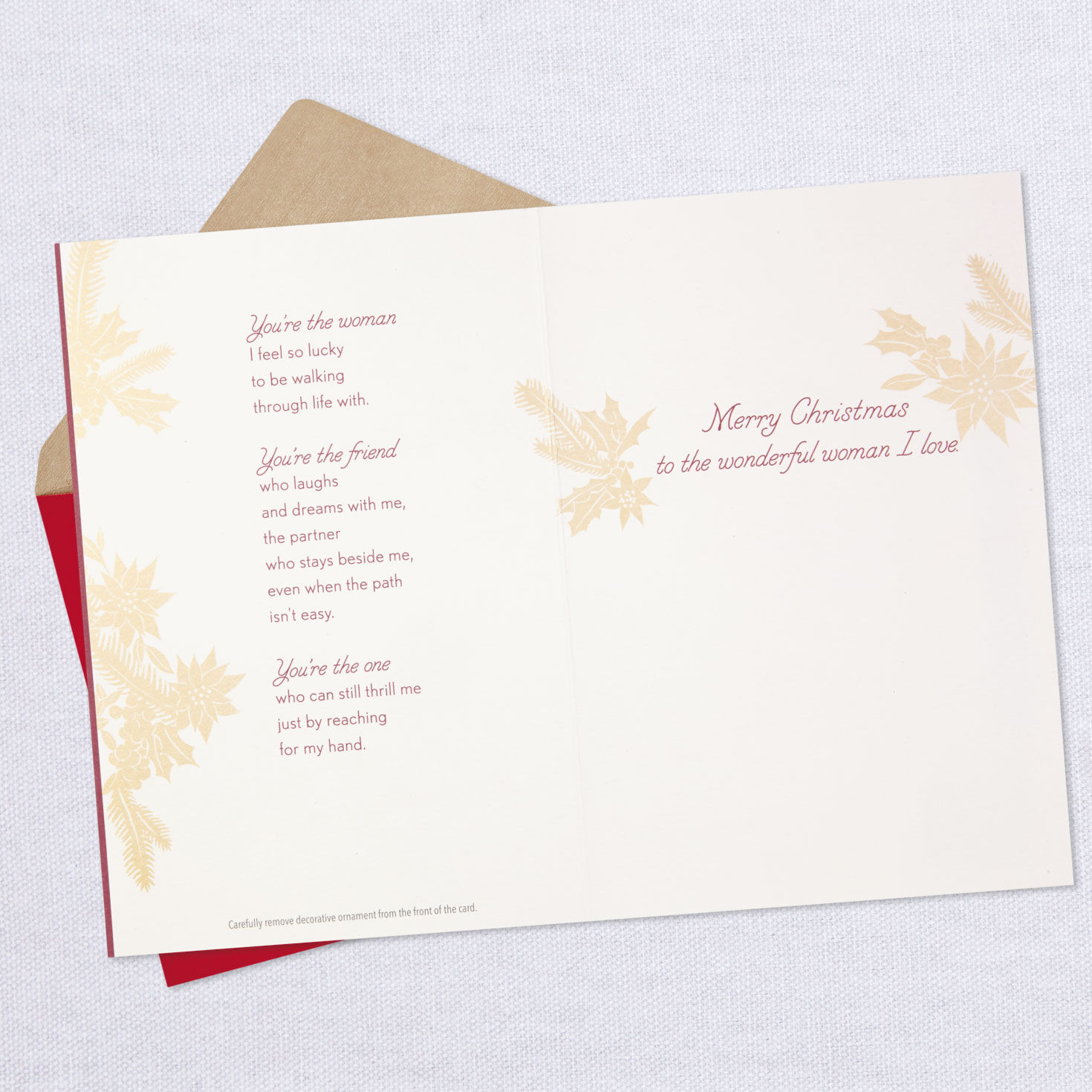 Wife Christmas Card With Removable Wreath Ornament  image number 3