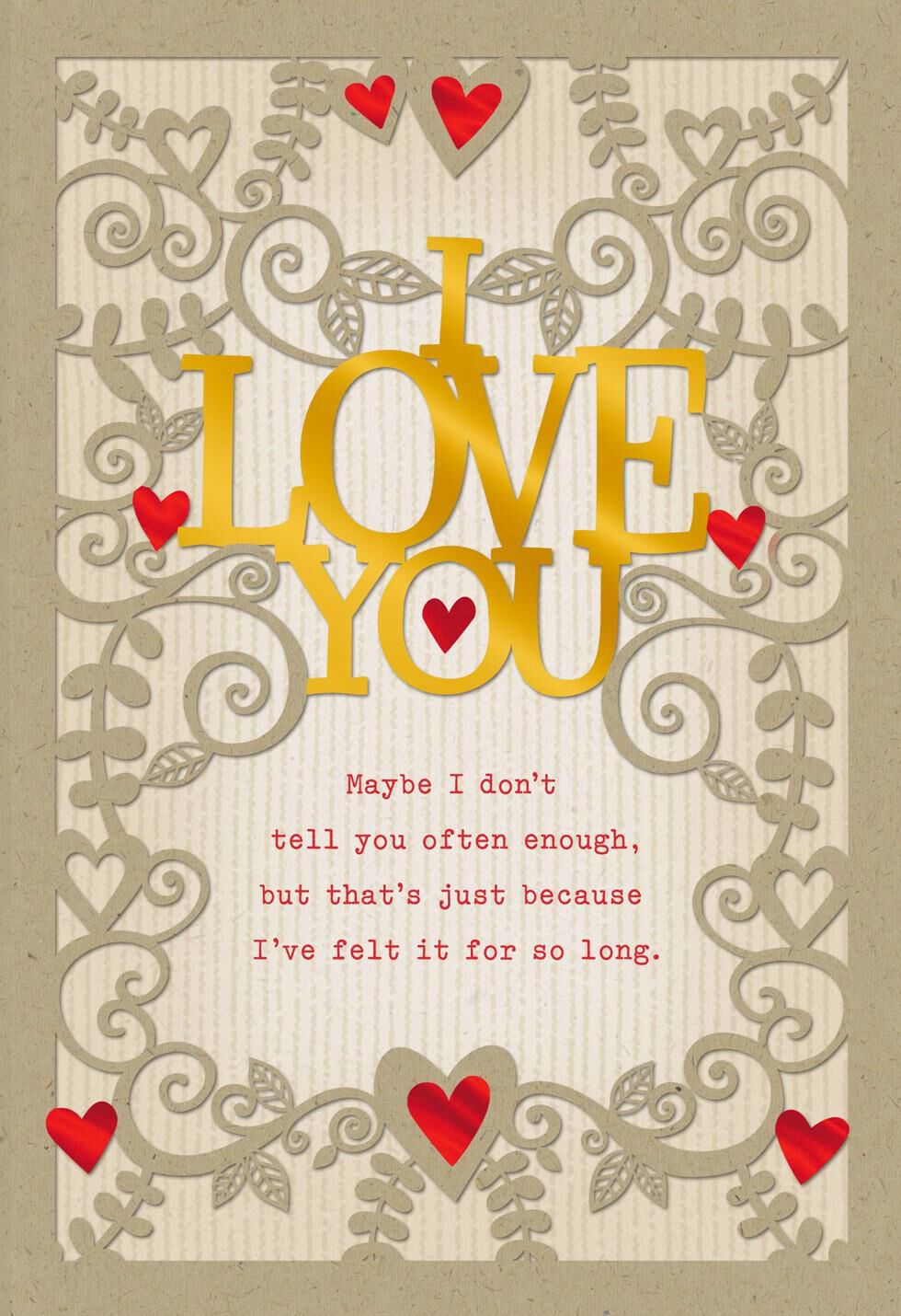 Hallmark Signature Romantic Wood Valentines Day Card Anniversary Card 
