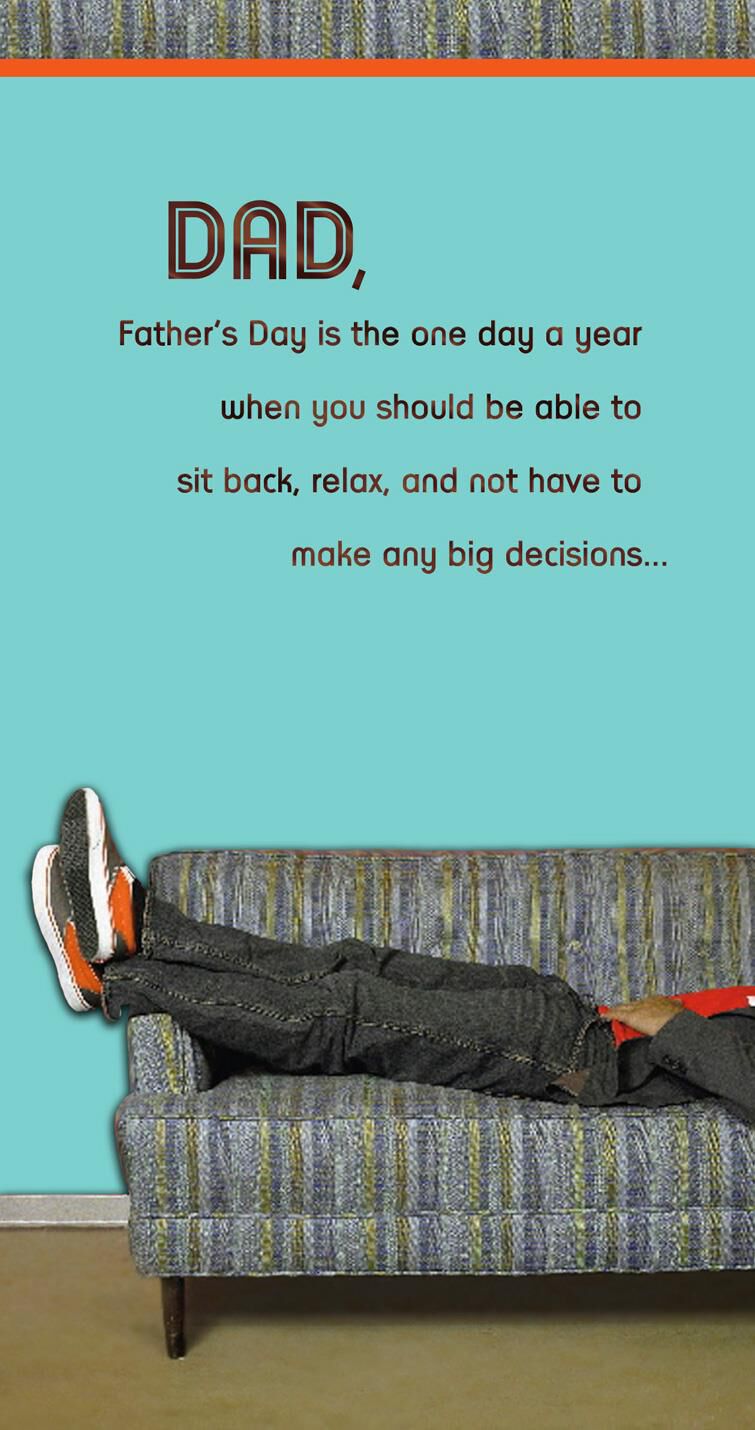 Sit Back and Relax Money Holder Father's Day Card