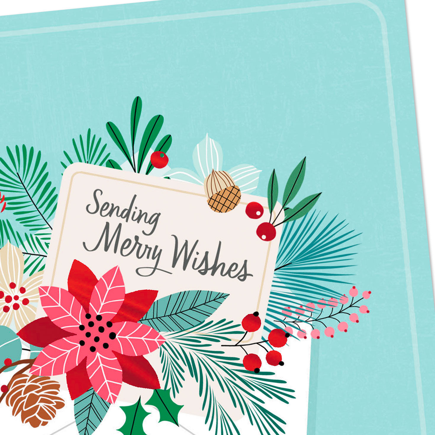 Holiday Botanicals in White Envelope Christmas Card Card Front Detail image number 4