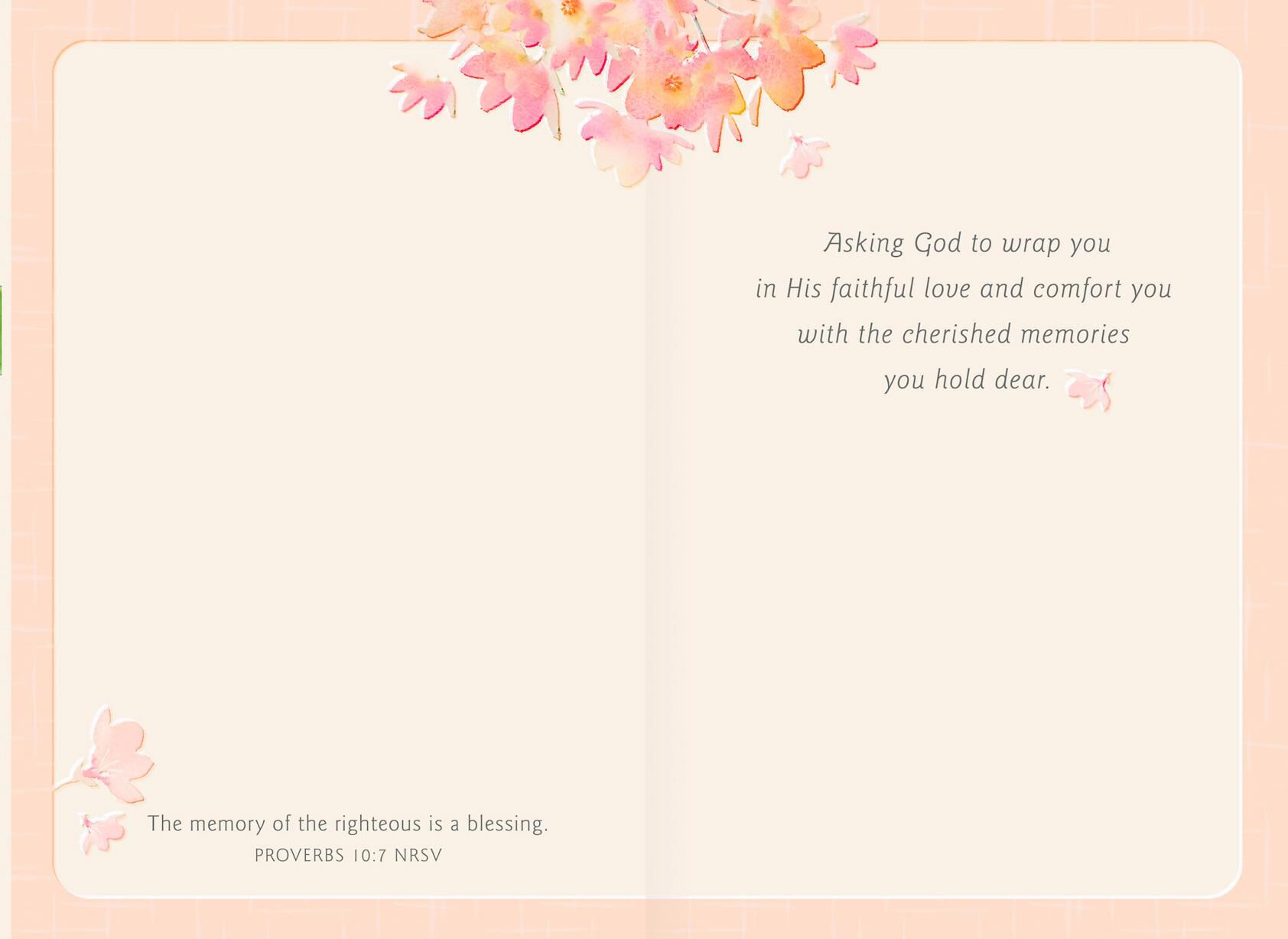 Pink Blooms Religious Sympathy Card