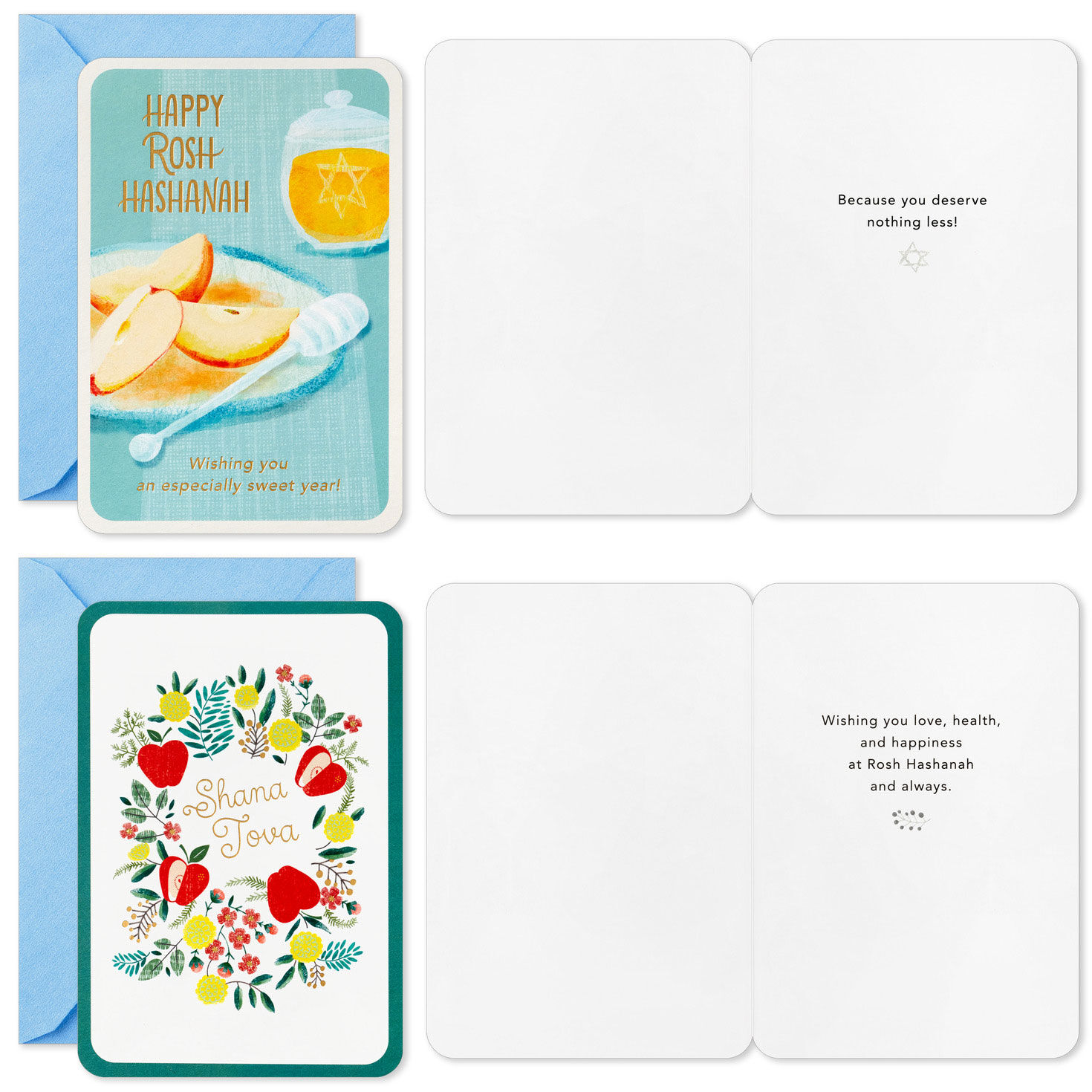 Apples and Honey Jewish New Year Cards Assortment Card Fronts with Sentiments image number 2