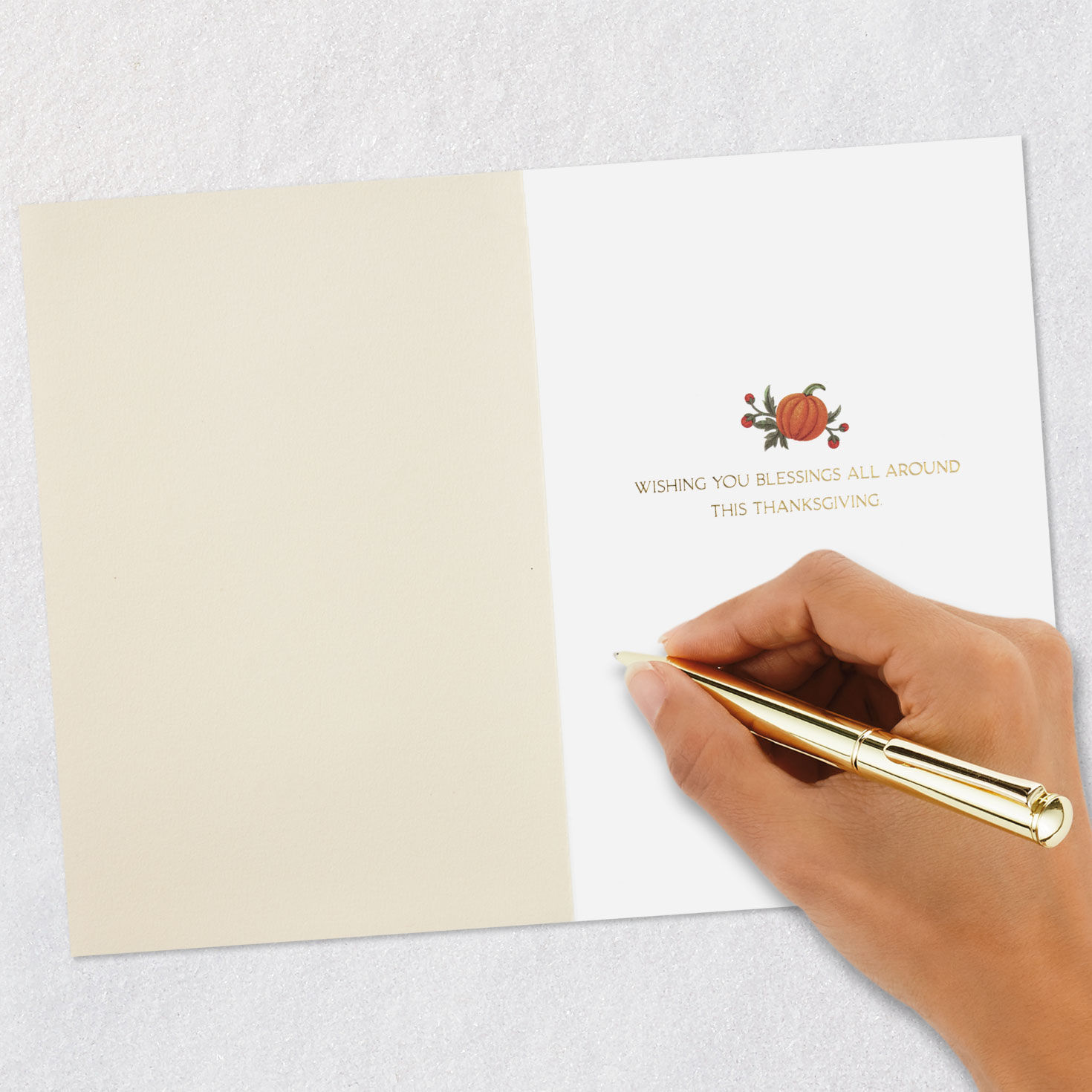 Pumpkins and Mums Thanksgiving Blessings Card Signing card image number 6