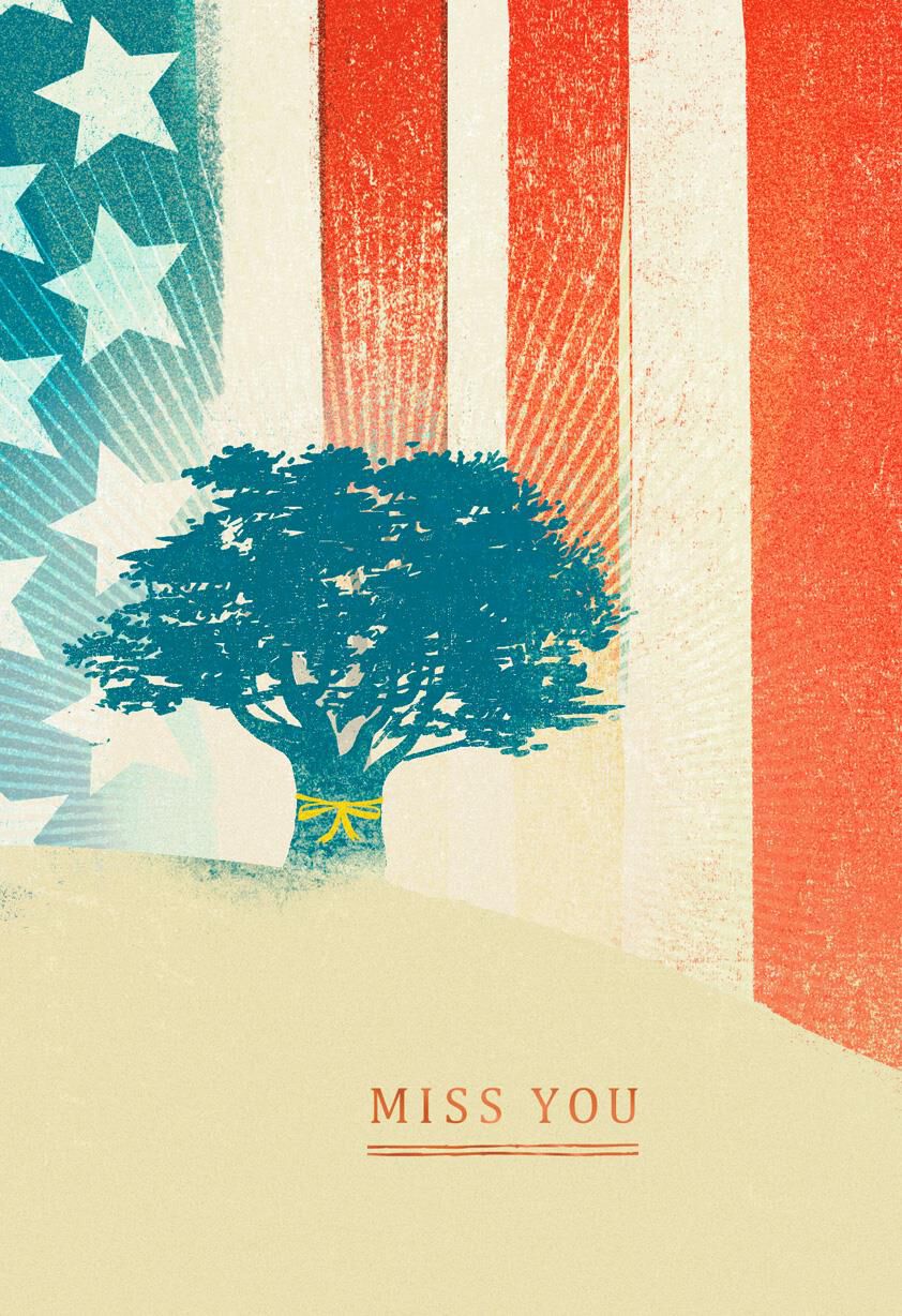 Waiting for You at Home Military Card