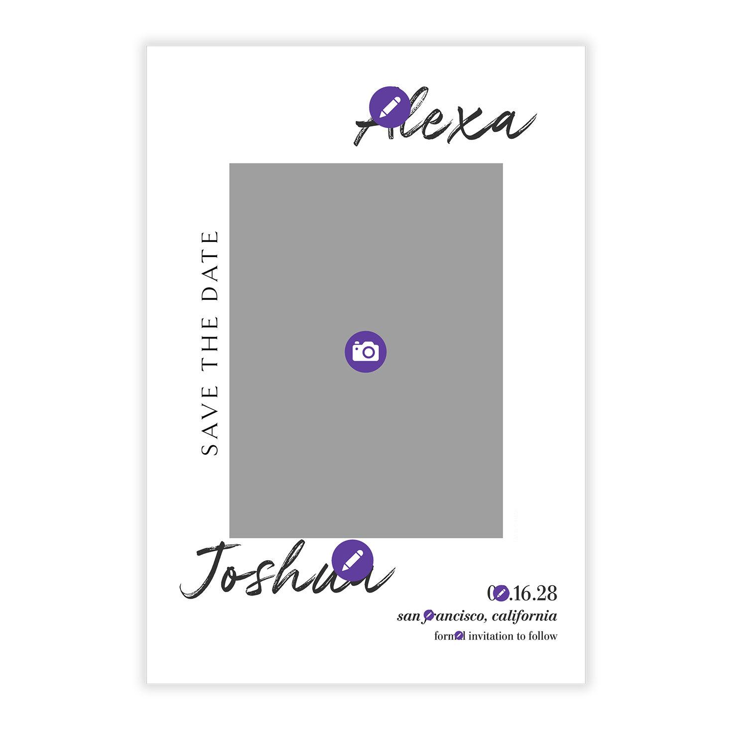 Modern Frame Black and White Save the Date, , large image number 5