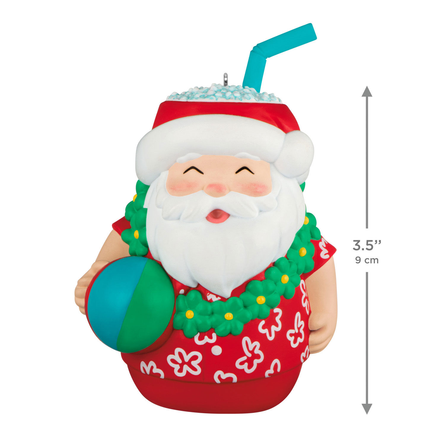 Santa Tiki Cup Keepsake Ornament measurement image number 3
