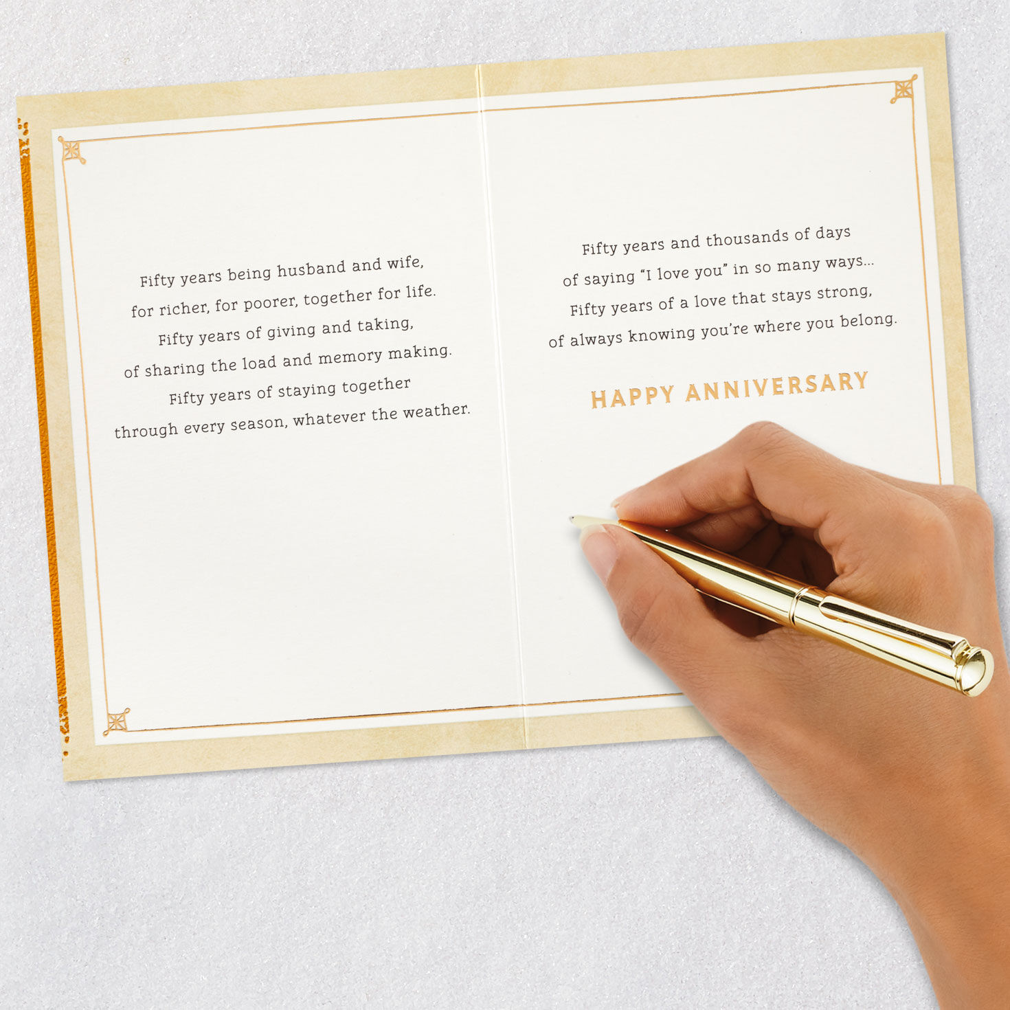 Art-Deco Golden Anniversary 50th Anniversary Card Signing card image number 7