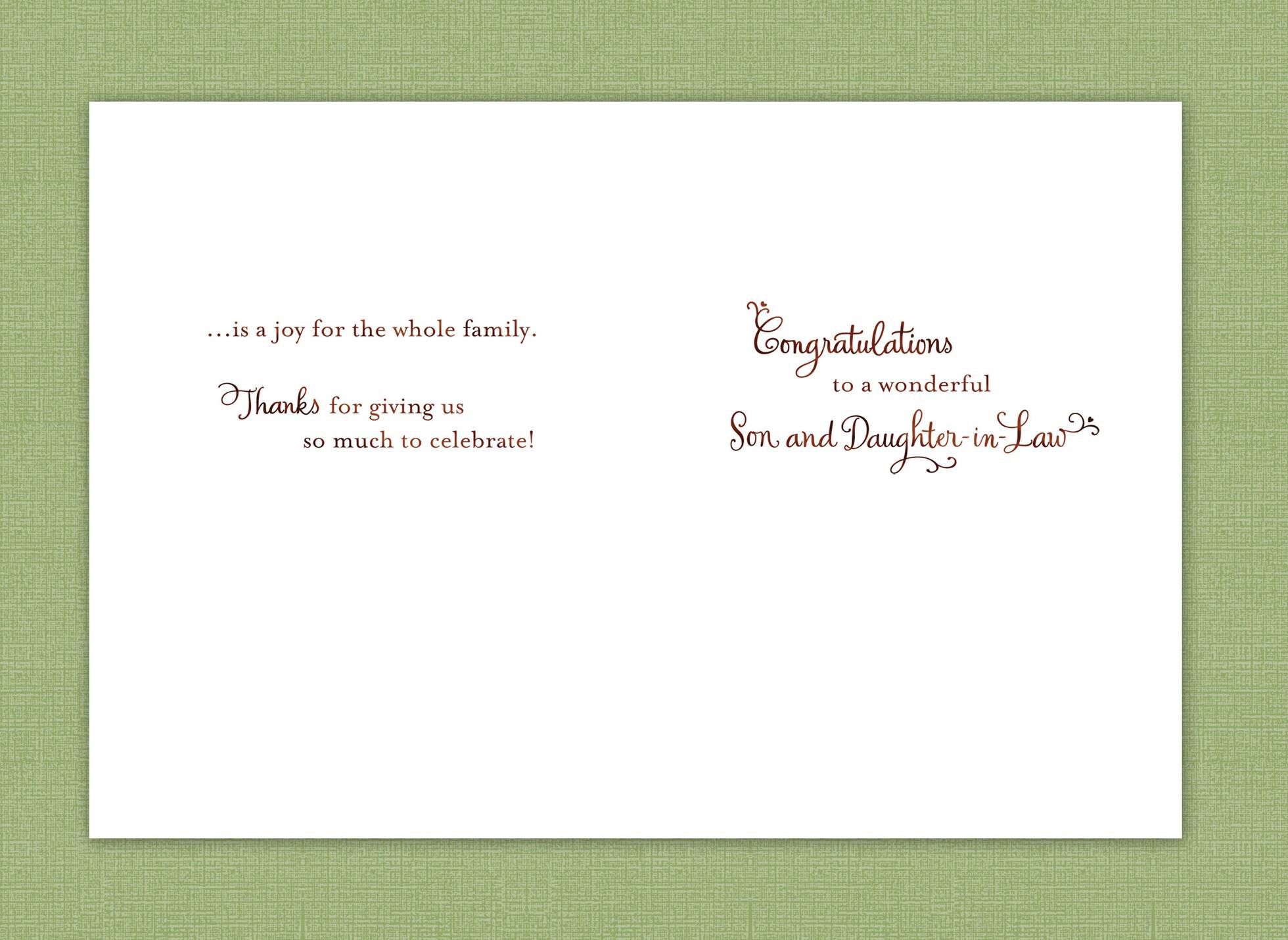 Bouquet and Rings Wedding Card for Son and Daughter-in-Law