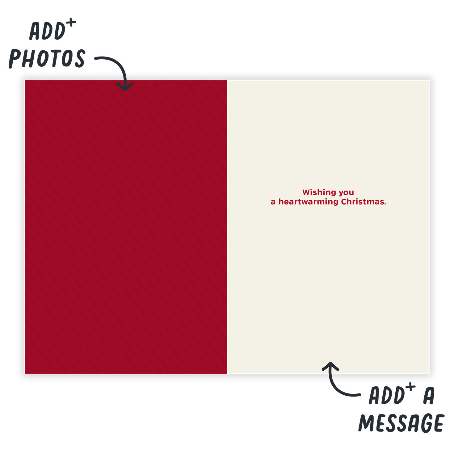 Hallmark Channel Season Personalized Christmas Card Open Card indicating personalization image number 3