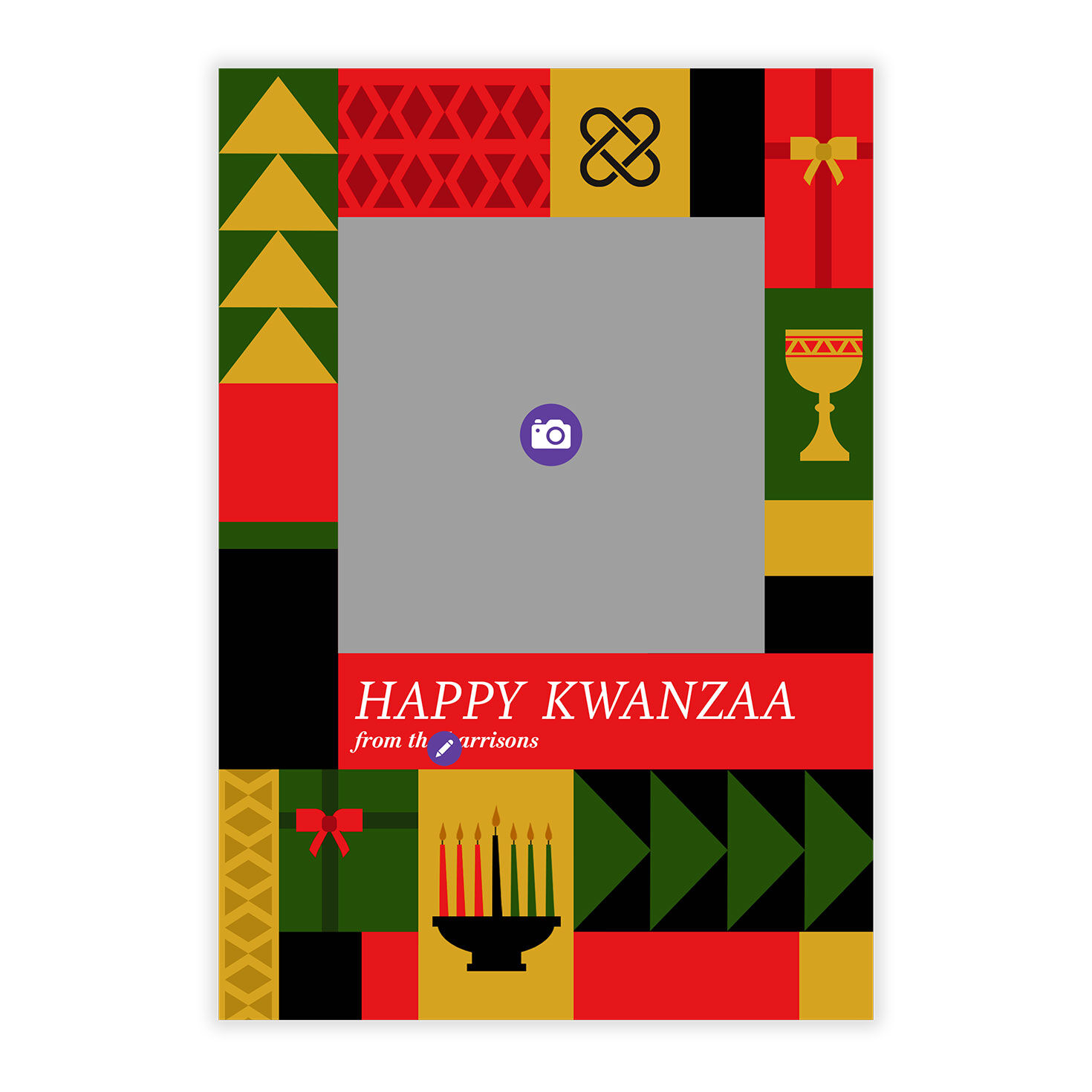 Bright and Happy Flat Kwanzaa Photo Card, , large image number 5