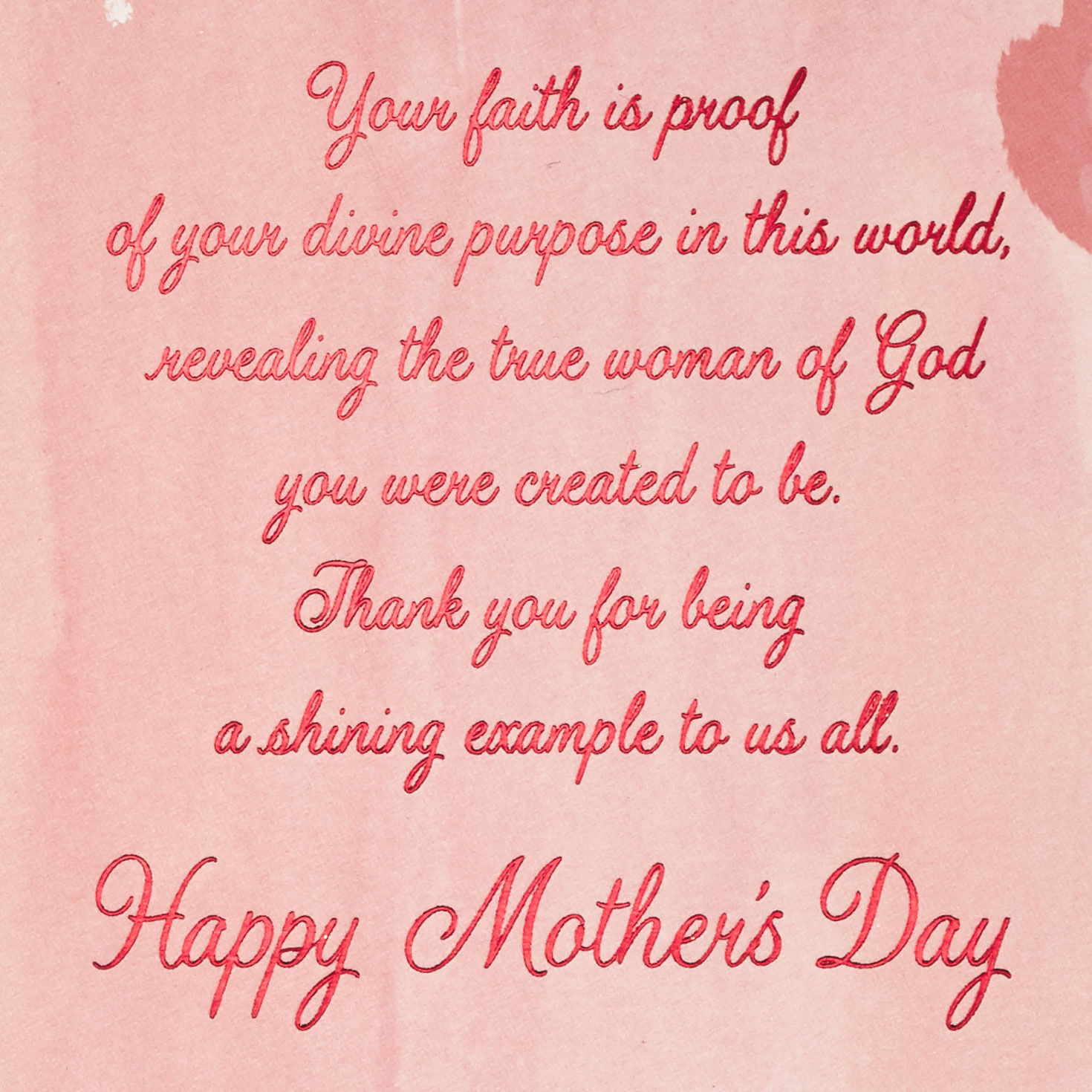 Pink and Gold Flowers Religious Mother's Day Card for Mother Sentiment image number 3